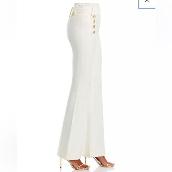 $365 Derek Lam 10 Crosby white gold button flare pants New - Picture 4 of 11